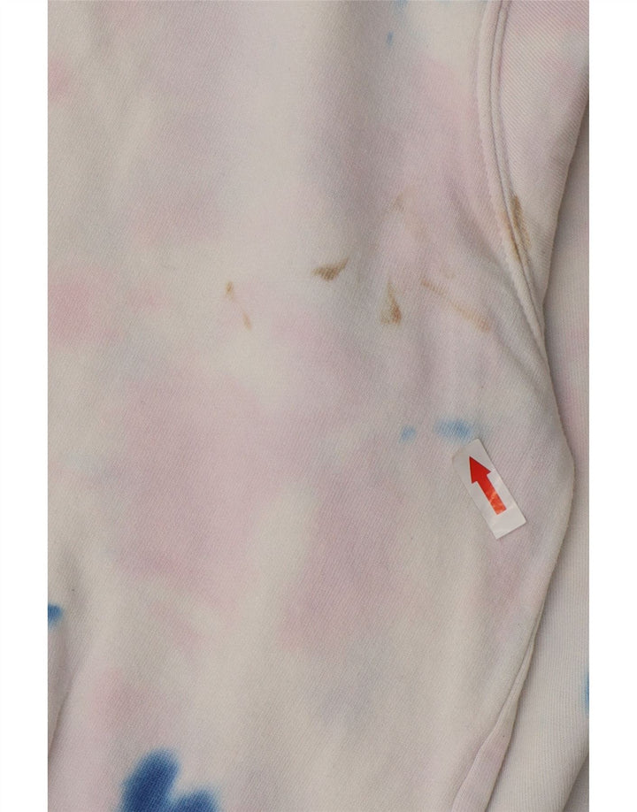 Suéter gráfico feminino Ellesse UK 12 médio branco tie-dye algodão