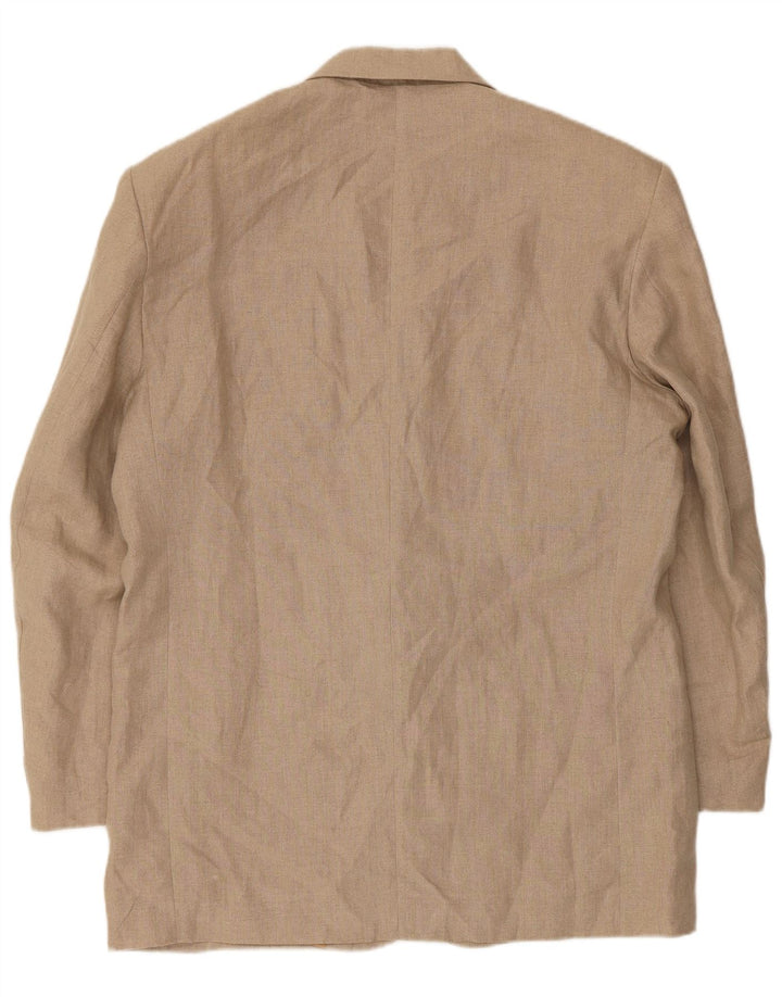 Jaqueta blazer masculina Wampum com 2 botões IT 50 grande linho bege