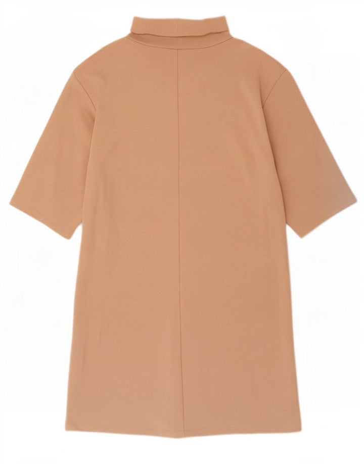 Vestido feminino Zara Shift UK 10 pequeno algodão bege