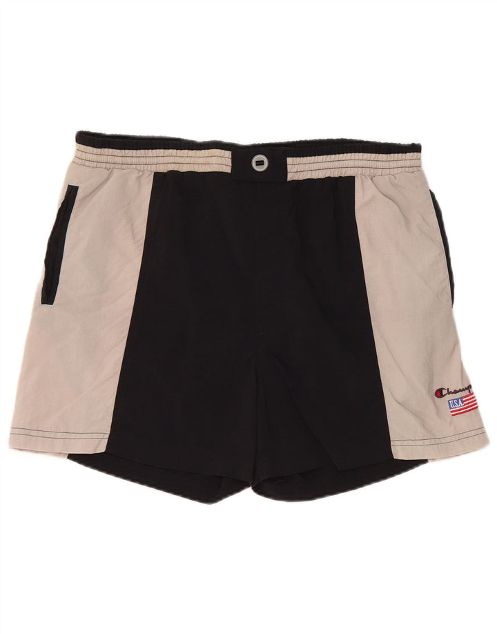 Shorts de natação masculino CHAMPION médio preto colorblock poliamida
