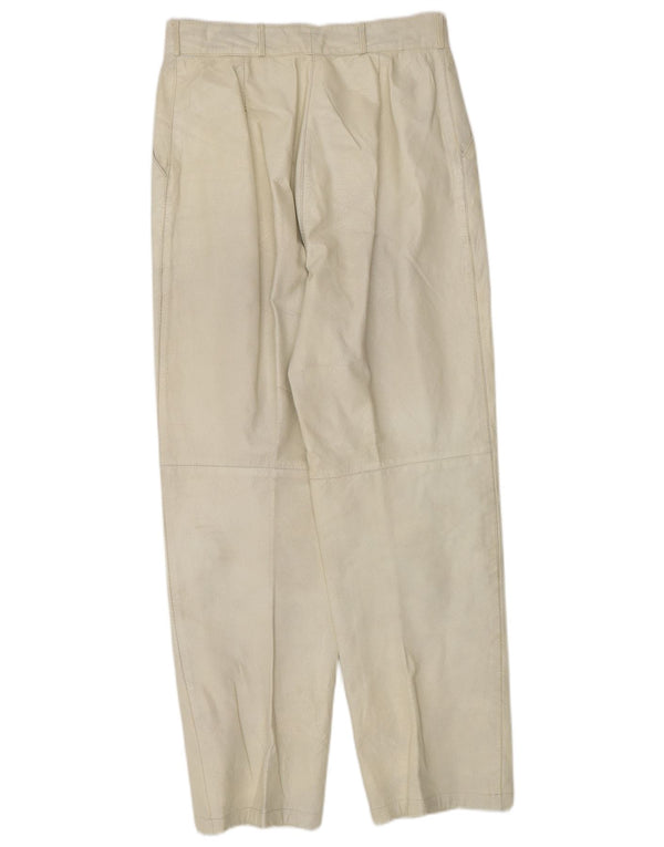 Calça casual feminina vintage de cintura alta IT 38 XS W25 L28 off white