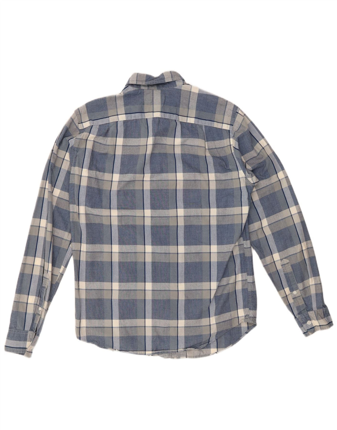 J. CREW Camisa masculina clássica de ajuste pequeno de algodão xadrez azul