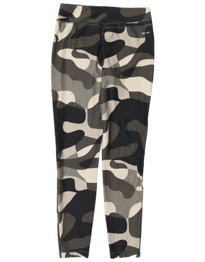 Leggings Nike Dri Fit Feminino UK 14 Grande Cinza Camuflagem Poliéster