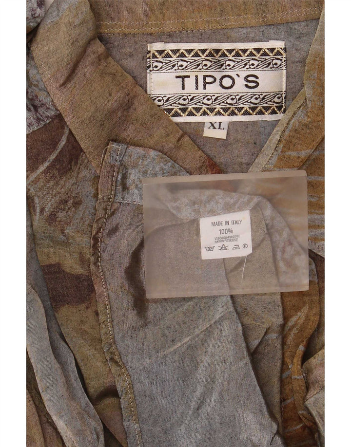 Camisa masculina com padrão abstrato Tipo'S XL cinza viscose