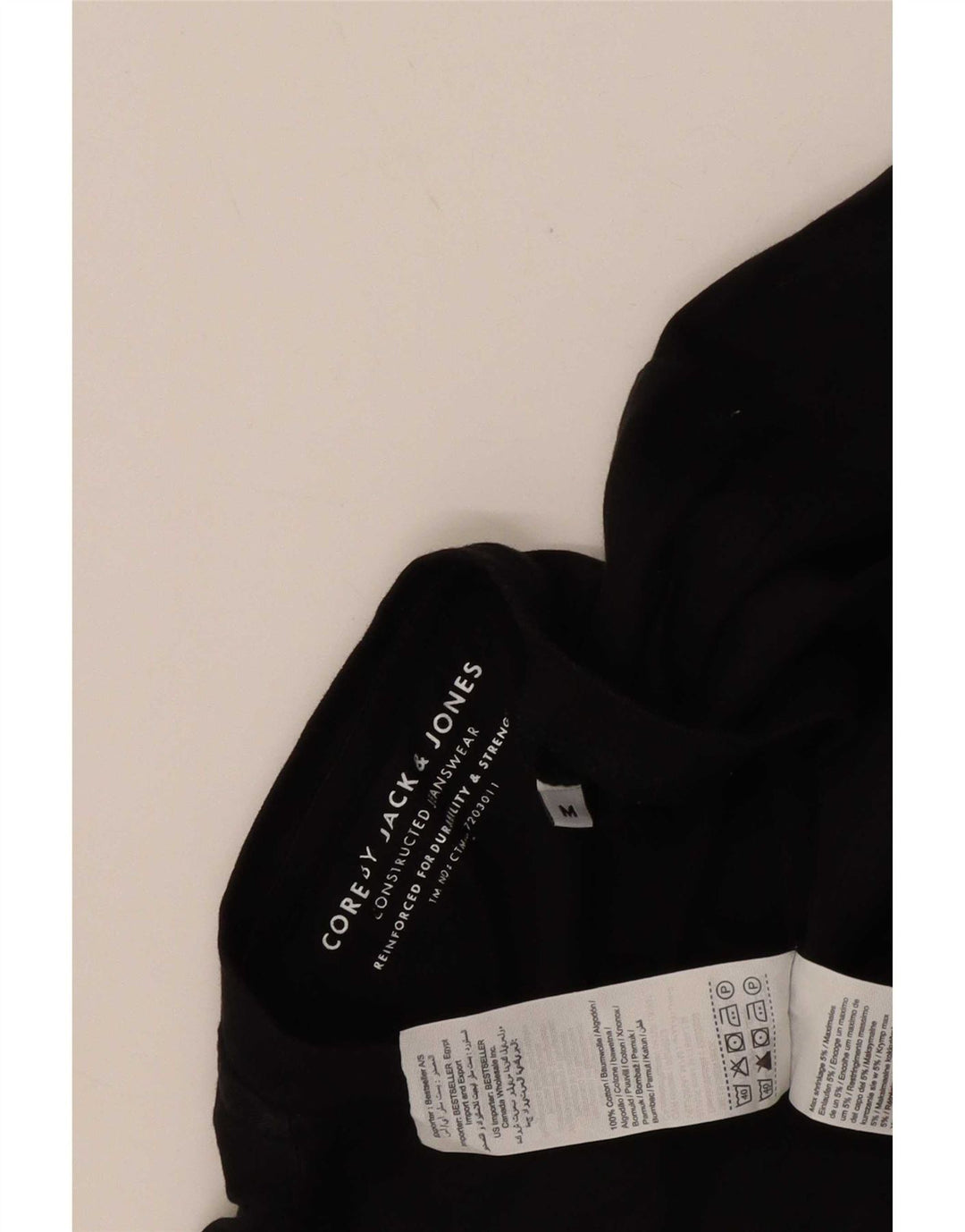 Top gráfico masculino Jack & Jones manga longa algodão preto médio