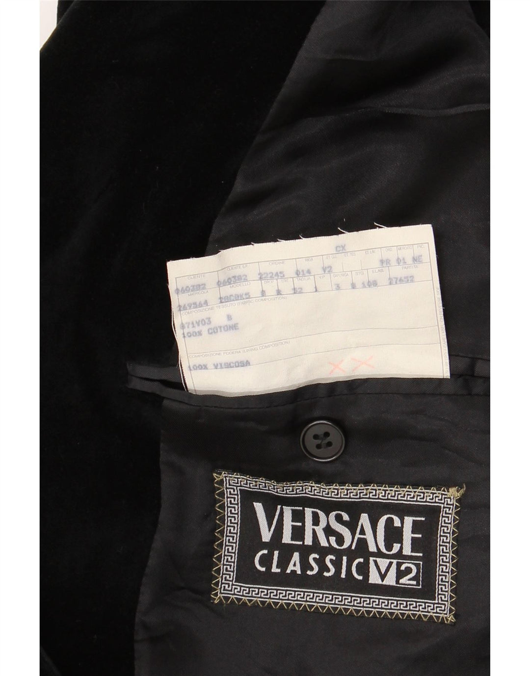 Versace Jaqueta blazer masculina de veludo com 4 botões IT 52 XL algodão preto