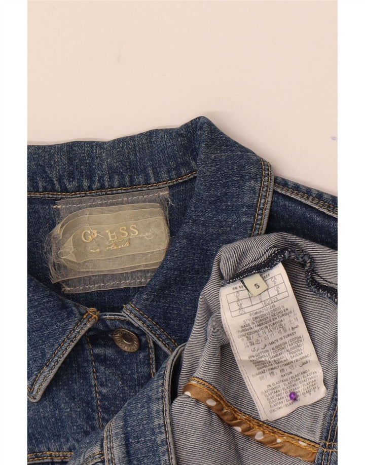 Jaqueta jeans feminina Guess UK 6 XS azul algodão