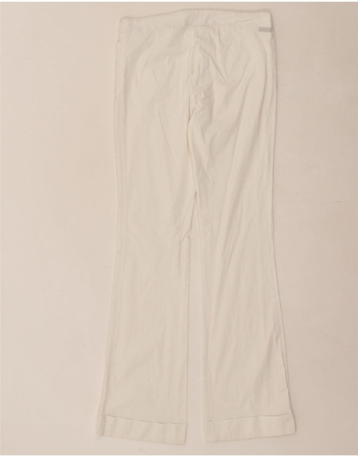 CALVIN KLEIN Womens Bootcut Casual Trousers W30 L32 White Cotton Vintage Calvin Klein and Second-Hand Calvin Klein from Messina Hembry 