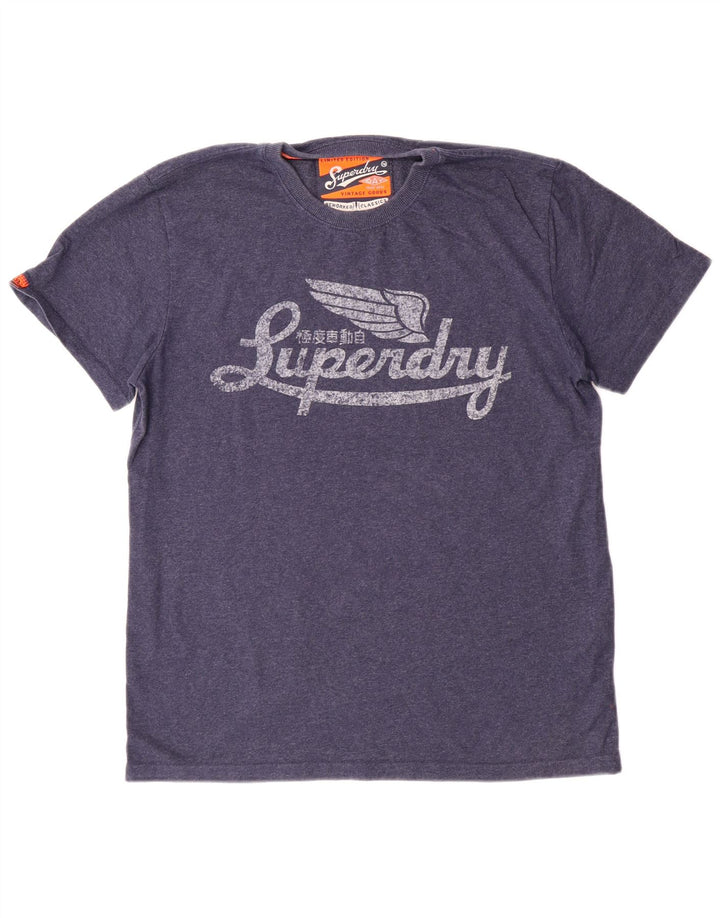 Camiseta feminina Superdry com estampa gráfica XL azul marinho algodão