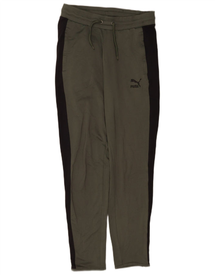 Calça de treino masculina Puma pequena cinza Colourblock poliéster