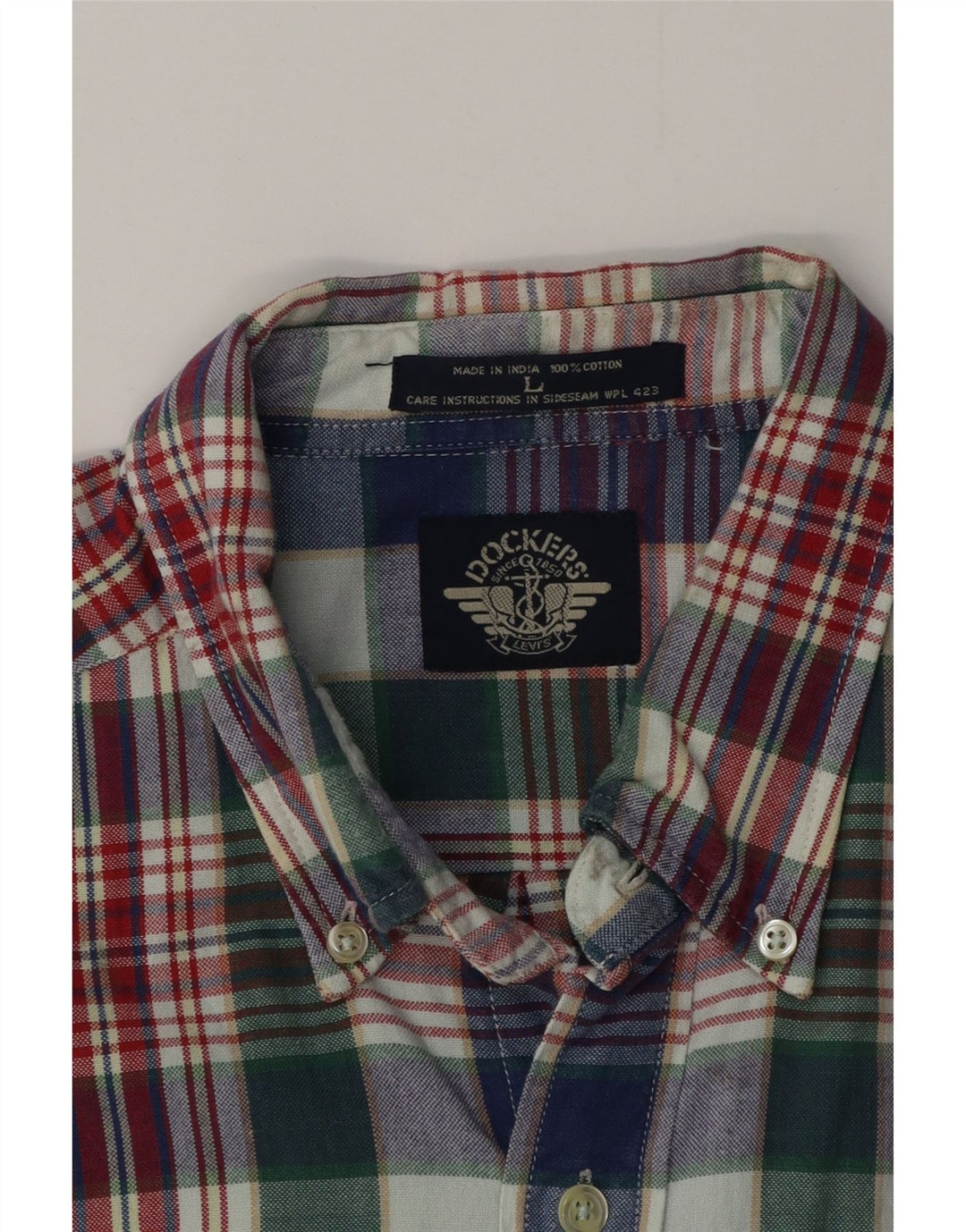 Camisa masculina Dockers grande algodão xadrez multicolorido
