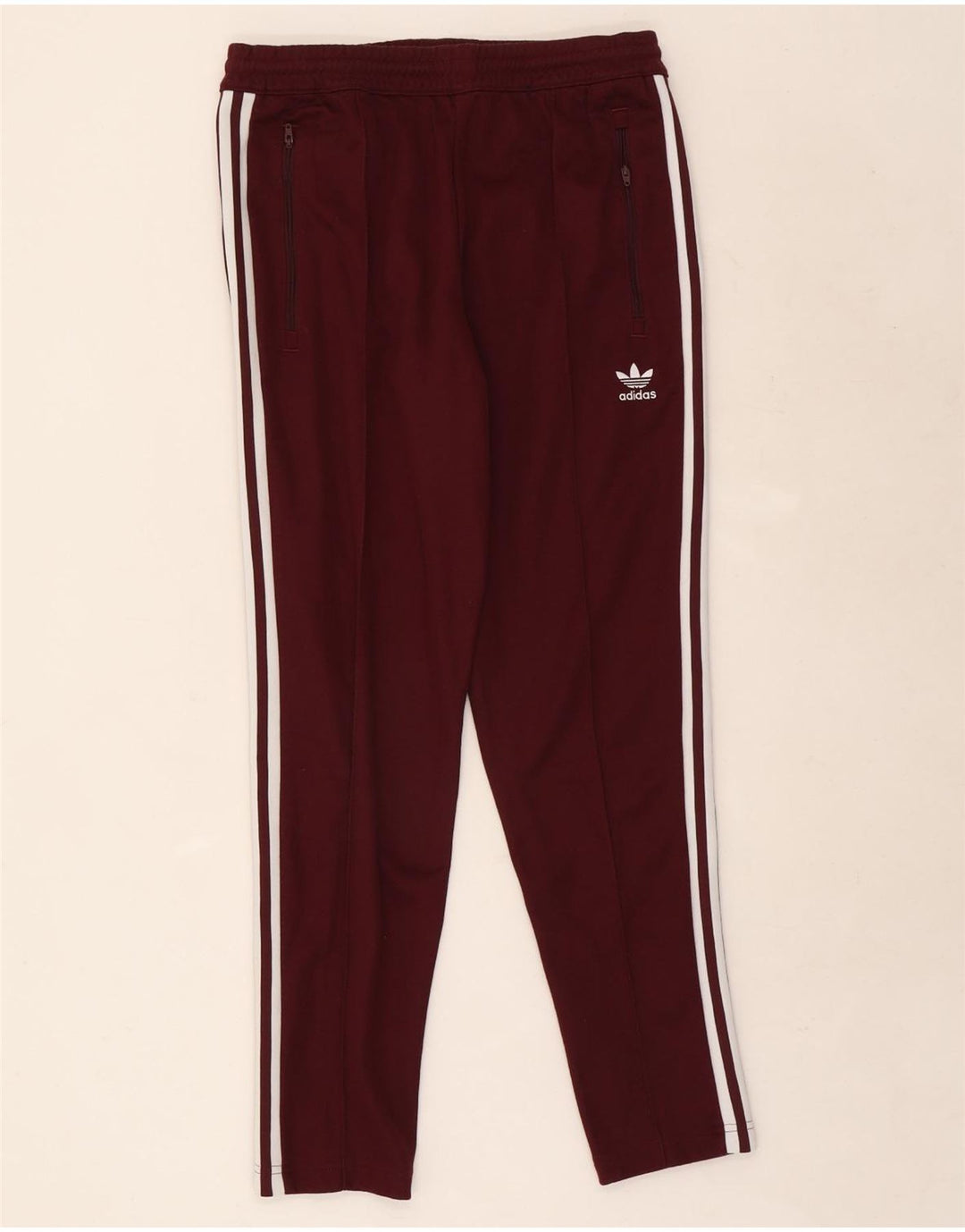 Adidas Mens Calças de Treino Médio Algodão Borgonha