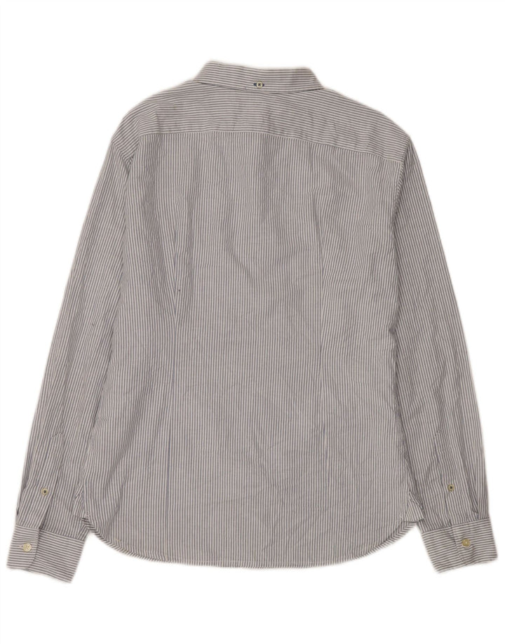 Camisa masculina Dockers grande algodão listrado azul