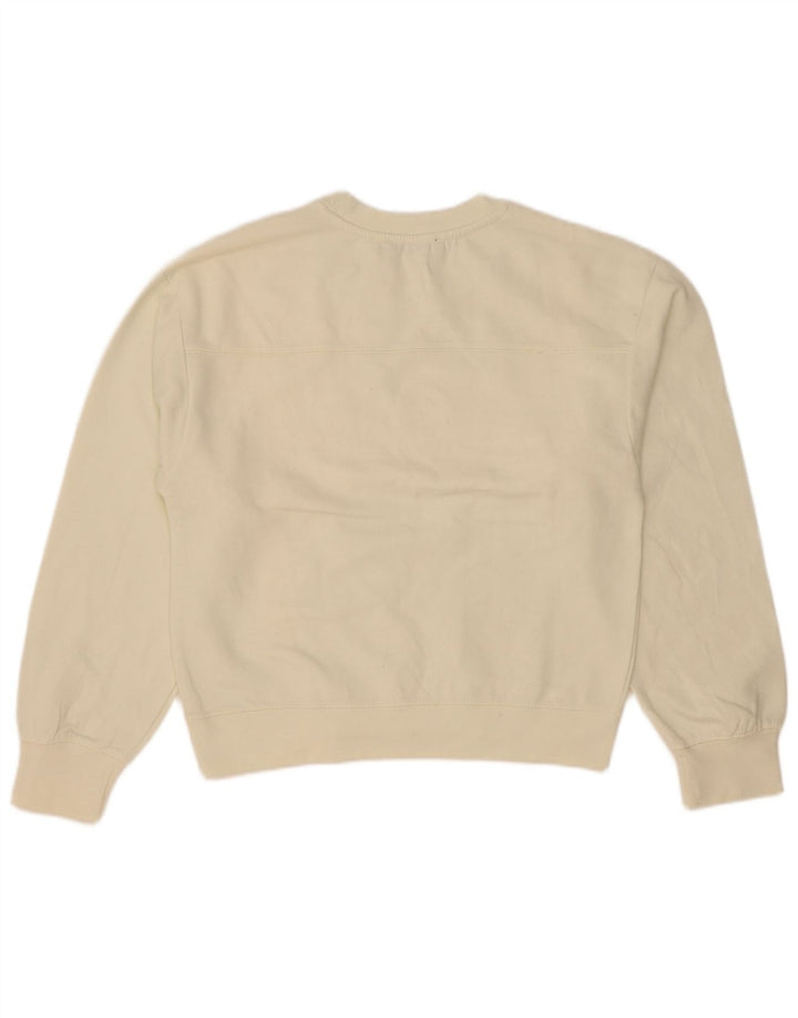 Zara Womens Crop Sweatshirt Jumper UK 10 Pequeno Off White