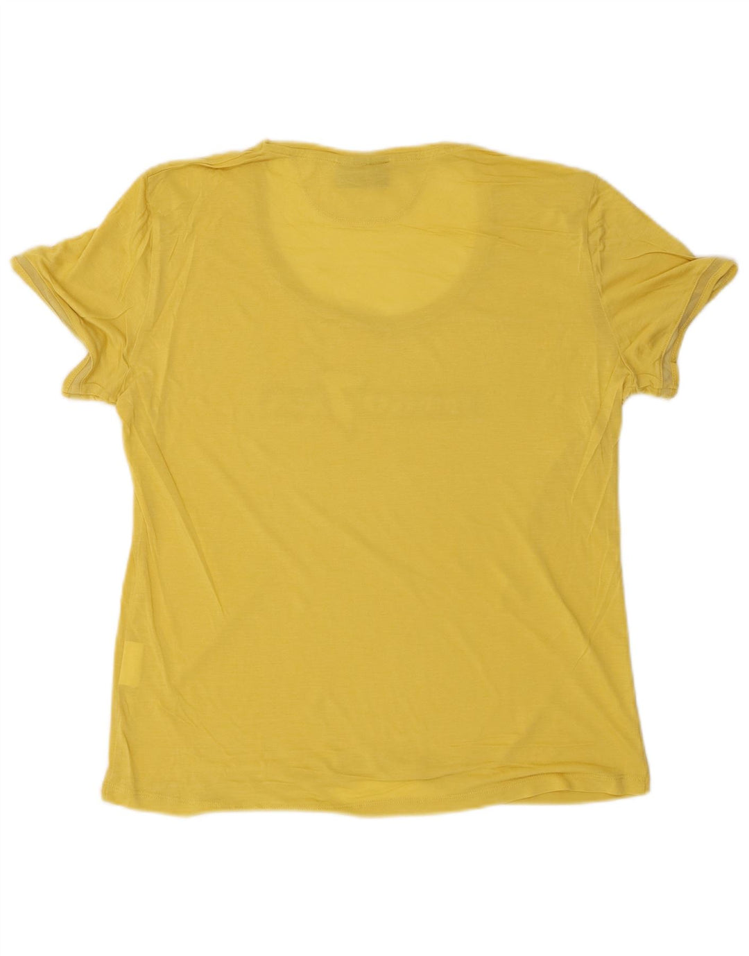 Camiseta feminina Trussardi Jeans com estampa gráfica UK 18 XL amarelo Lyocell