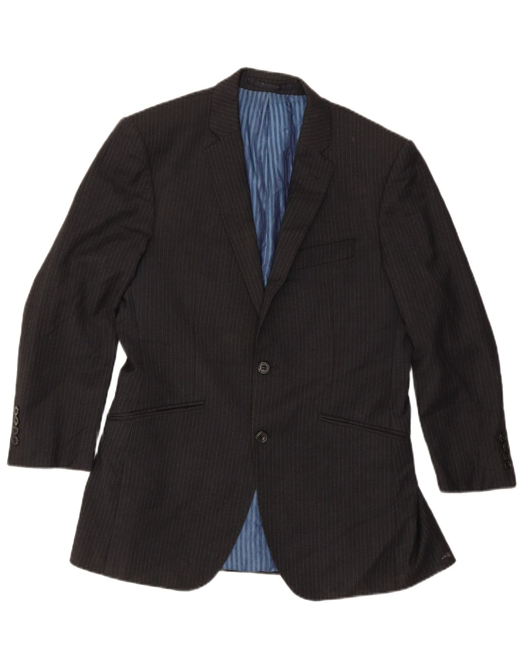 Jaqueta blazer masculina de 2 botões Marks & Spencer Reino Unido 38 risca de giz cinza médio