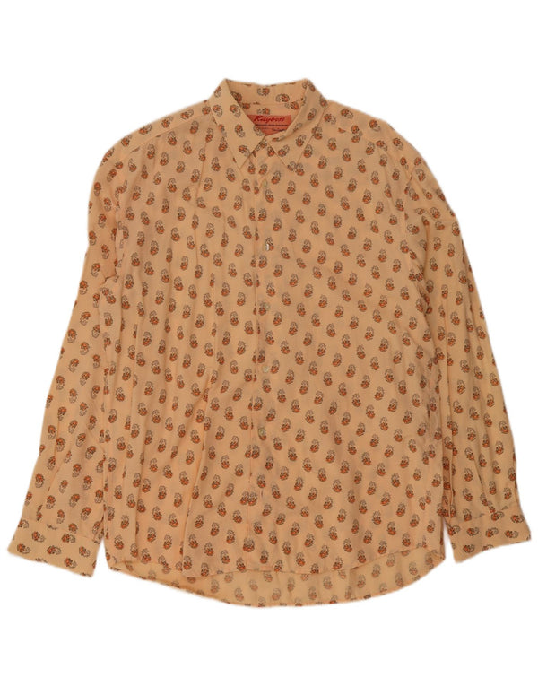 Camisa masculina Raybest grande laranja Paisley