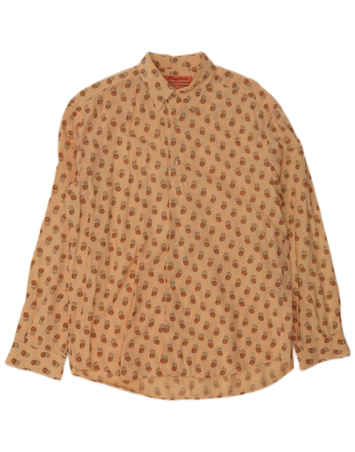 Camisa masculina Raybest grande laranja Paisley