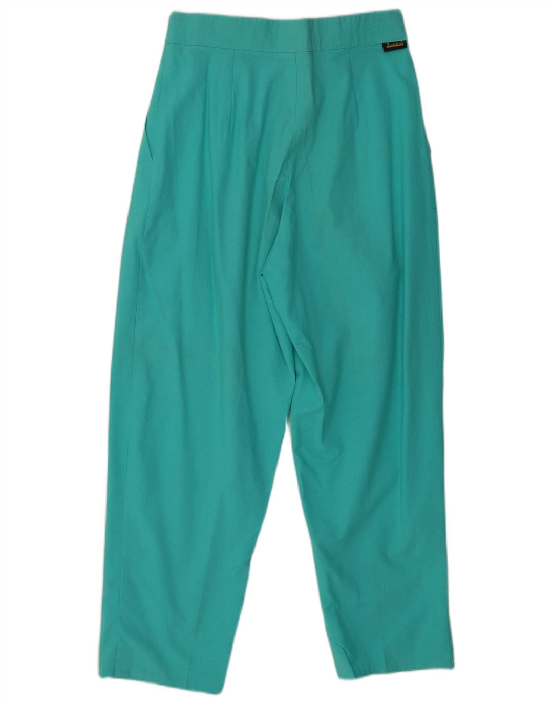 Calça chino feminina vintage de cintura alta W28 L27 algodão turquesa