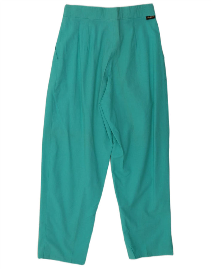 Calça chino feminina vintage de cintura alta W28 L27 algodão turquesa