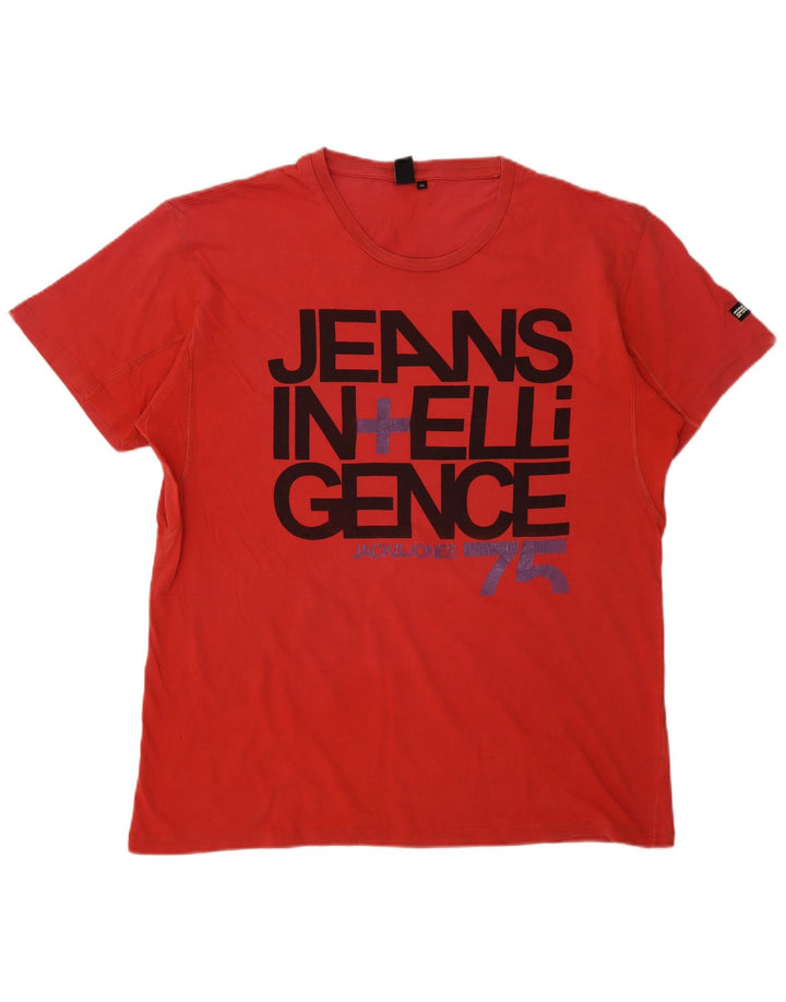 Camiseta gráfica masculina Jack & Jones Top XL vermelho