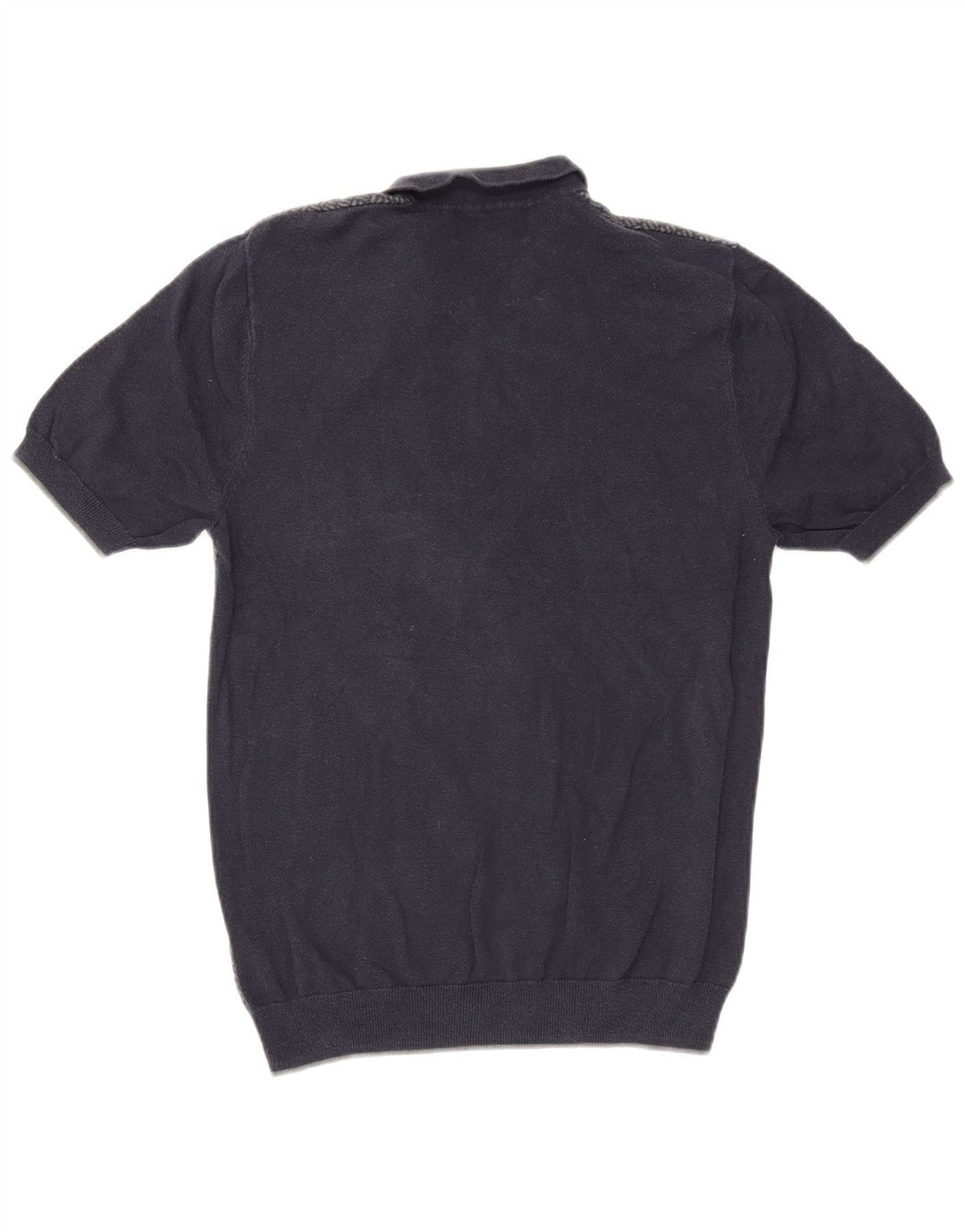 Suéter masculino Marks & Spencer com gola polo sob medida, azul marinho médio