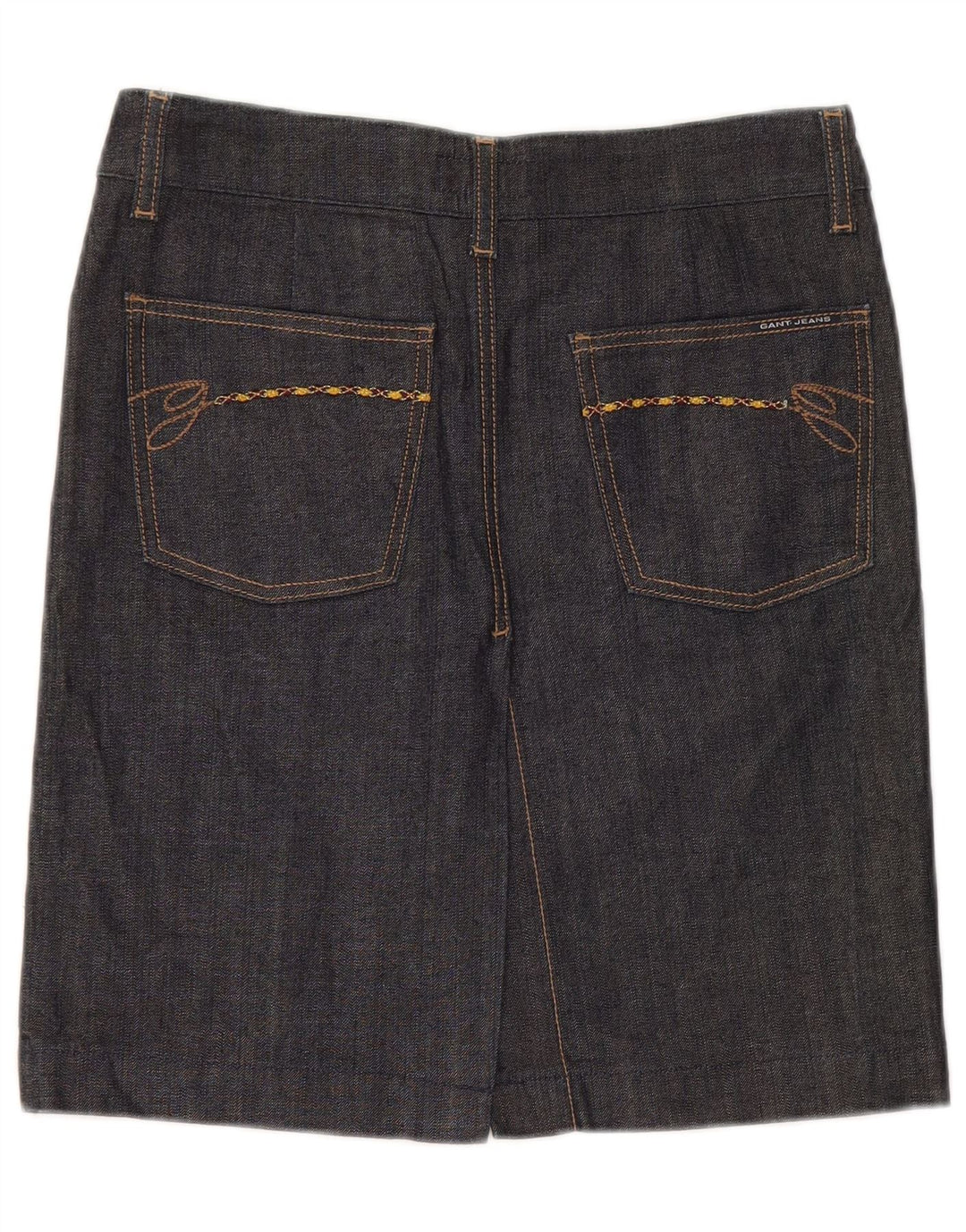Saia jeans feminina Gant EU 36 pequena W28 algodão preto
