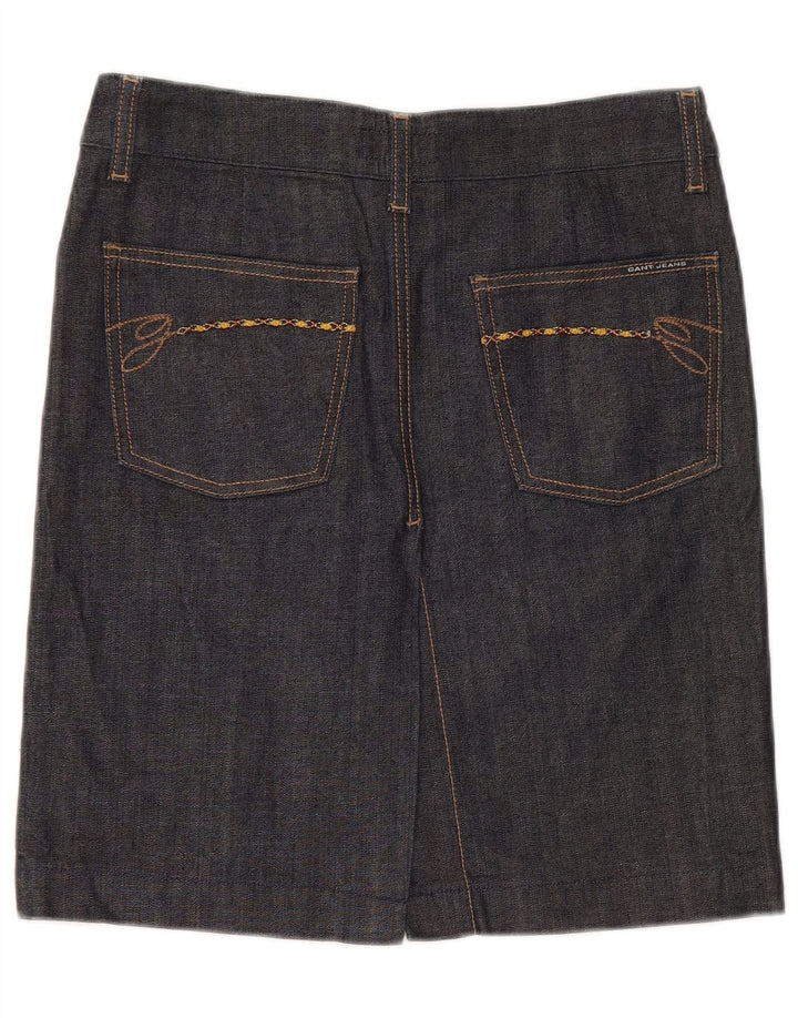 Saia jeans feminina Gant EU 36 pequena W28 algodão preto