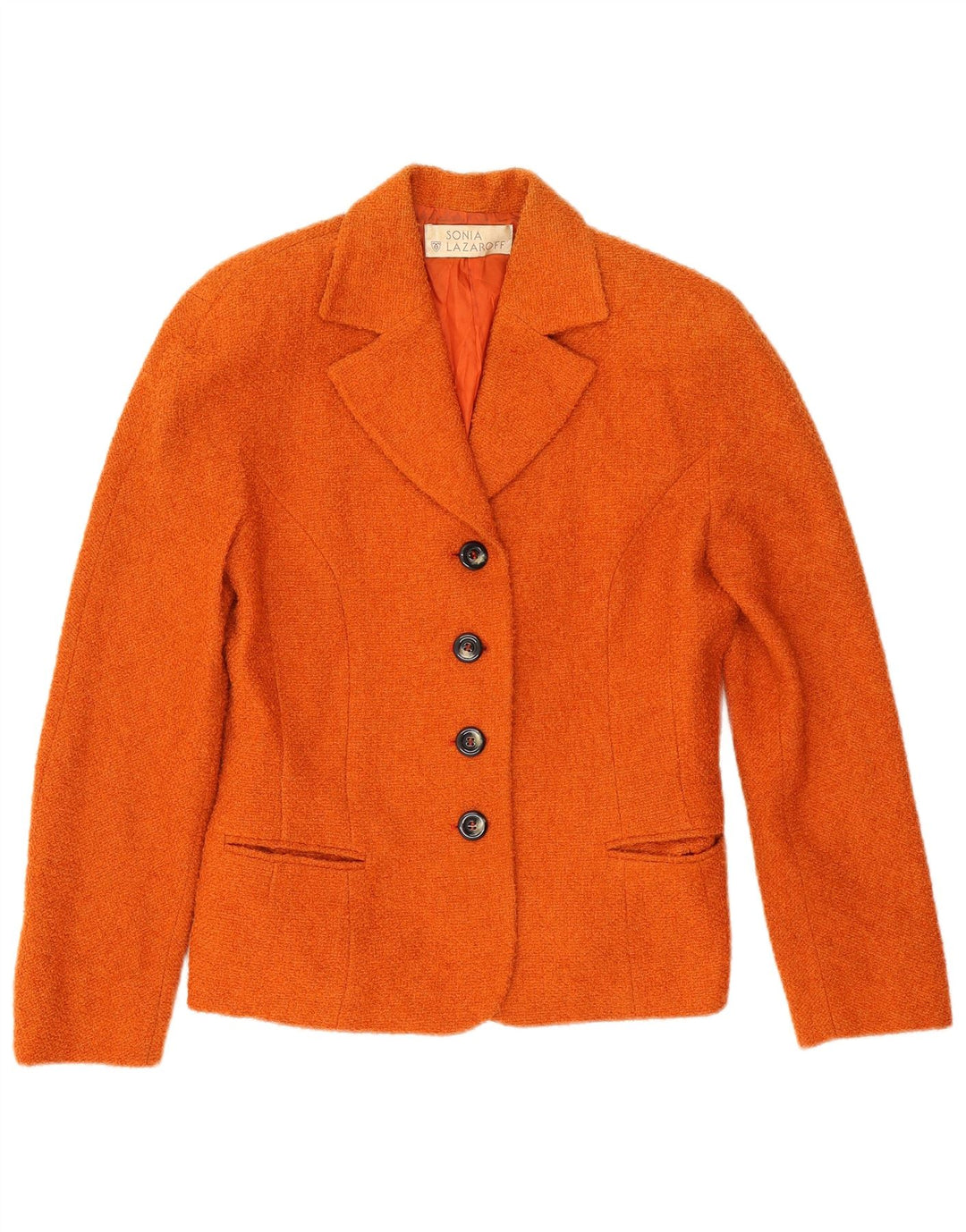 Jaqueta blazer feminina vintage com 4 botões IT 42 lã laranja média