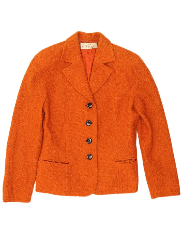 Jaqueta blazer feminina vintage com 4 botões IT 42 lã laranja média