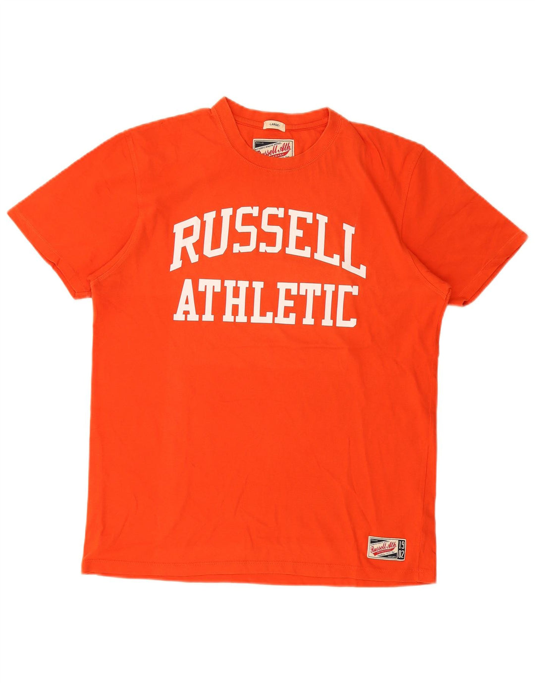 Russell Athletic Camiseta masculina gráfica grande laranja