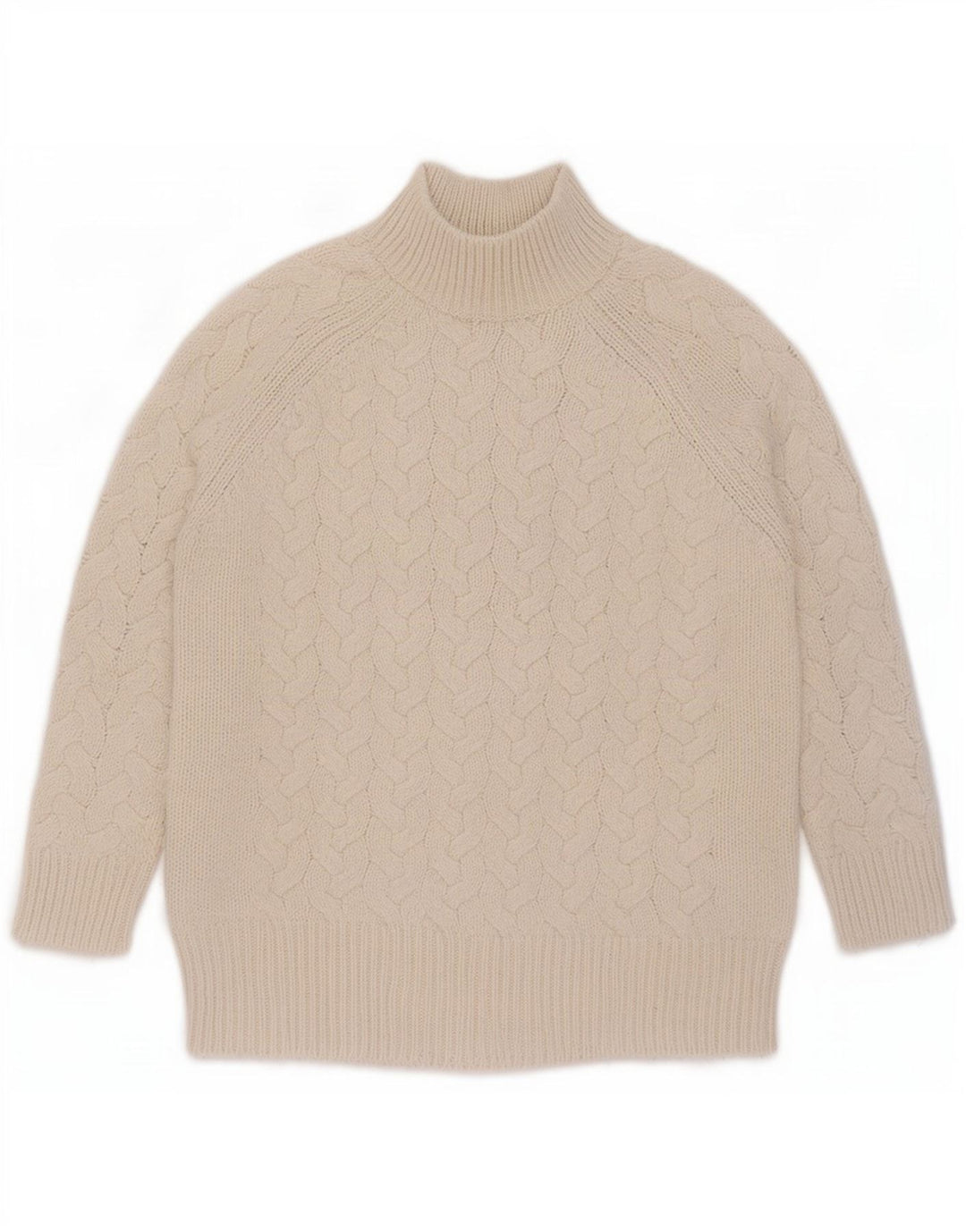Suéter feminino Marks & Spencer com gola tartaruga Reino Unido 16 grande bege acrílico