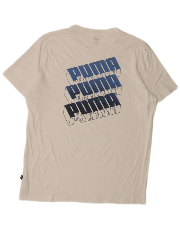 Camiseta masculina gráfica Puma Top 2XL algodão branco