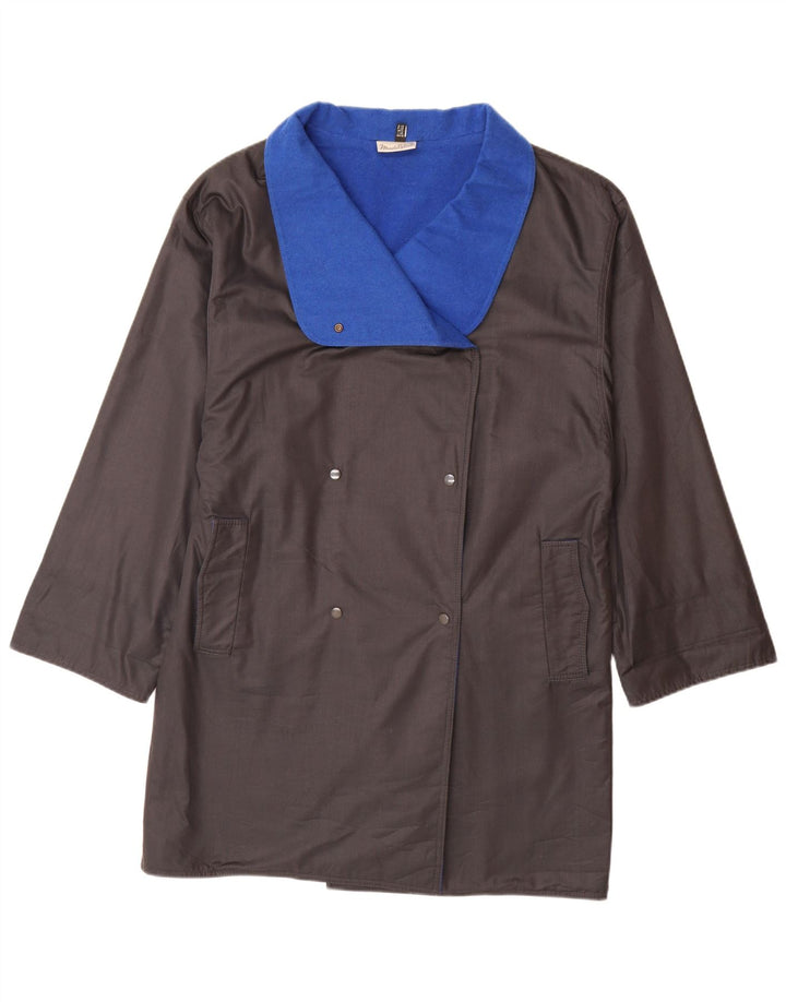 Casaco feminino Madeleine com peito duplo UK 14 poliéster cinza grande