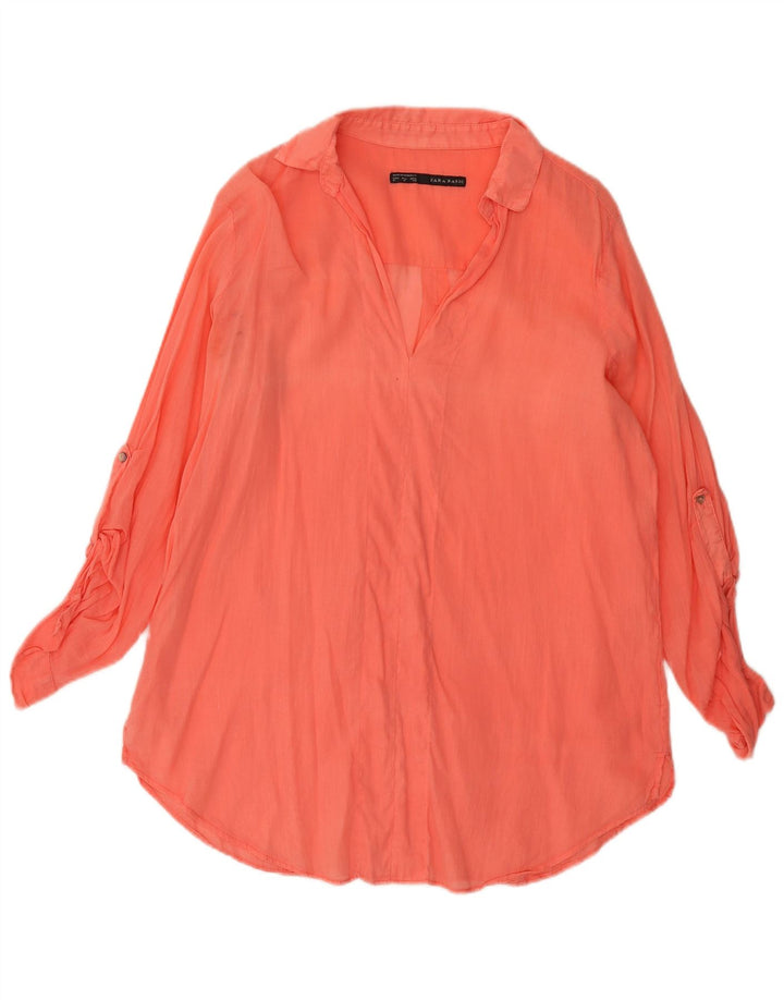 Blusa feminina Zara UK 14 rosa médio