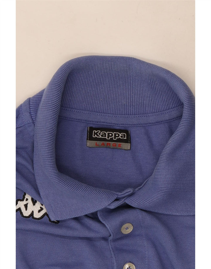 Camisa polo masculina de manga comprida Kappa grande azul