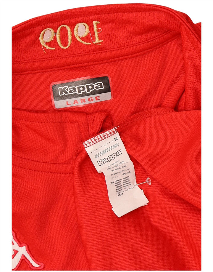 KAPPA Mens Zip Neck Pullover Tracksuit Top Large Red Polyester