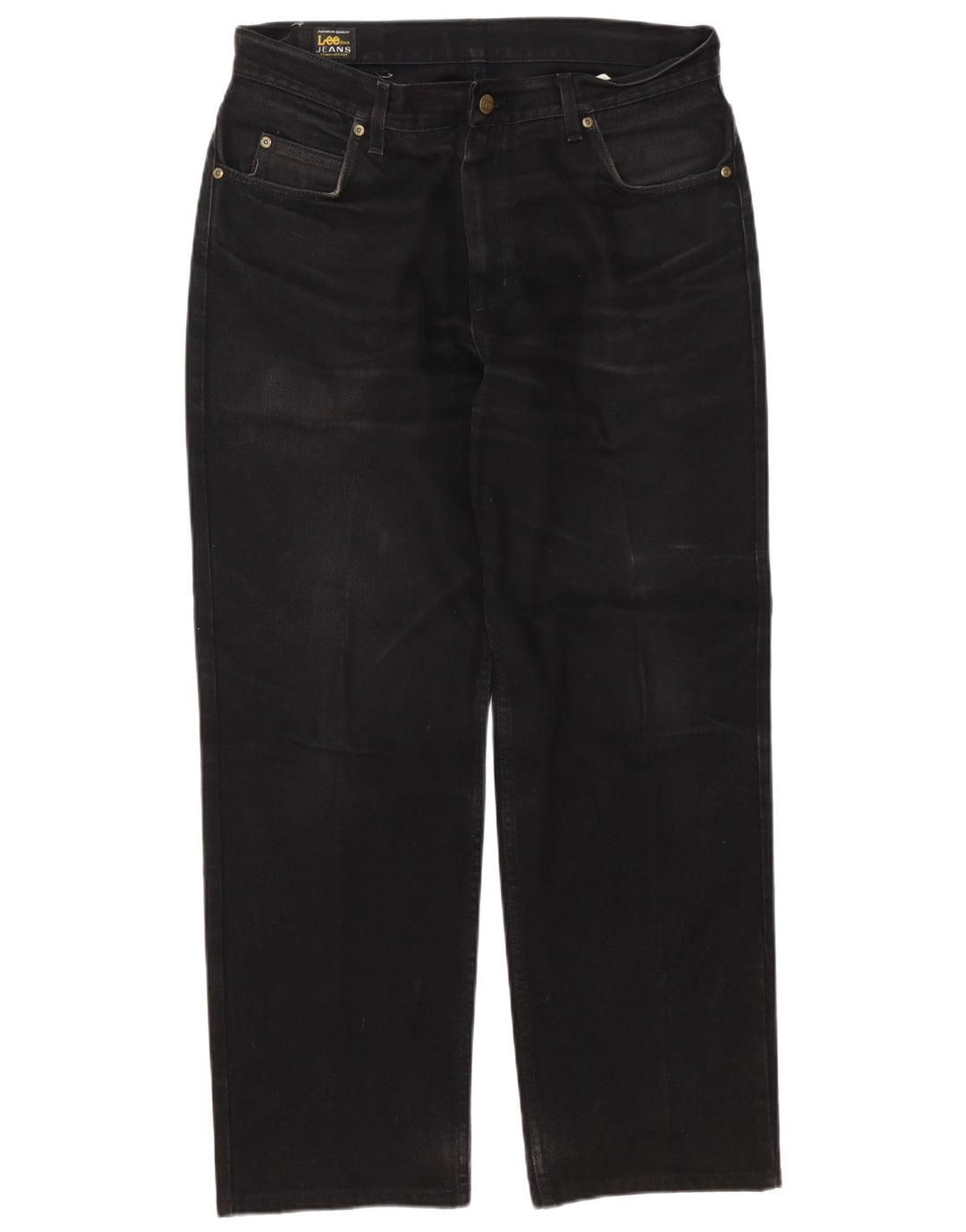 Lee Mens quebrado em jeans retos W36 L32 algodão preto