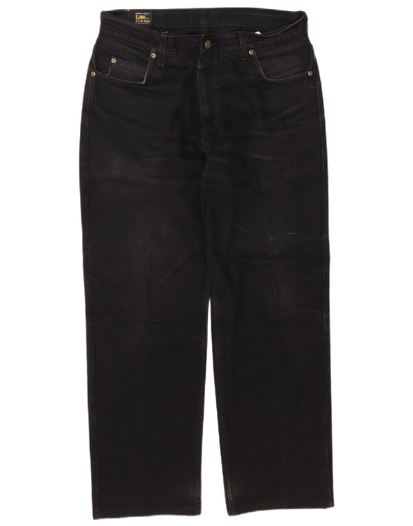 Lee Mens quebrado em jeans retos W36 L32 algodão preto