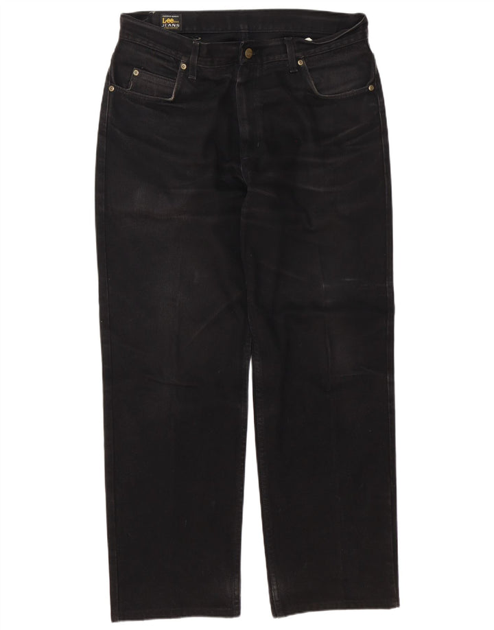 Lee Mens quebrado em jeans retos W36 L32 algodão preto
