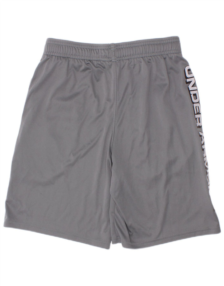 Shorts esportivos gráficos Under Armour Boys 9-10 anos cinza médio poliéster