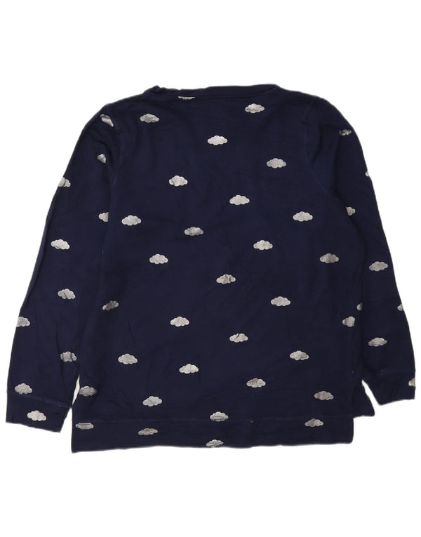 Suéter feminino Oasis com estampa oversized Reino Unido 10 pequeno azul marinho