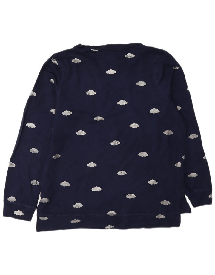 Suéter feminino Oasis com estampa oversized Reino Unido 10 pequeno azul marinho