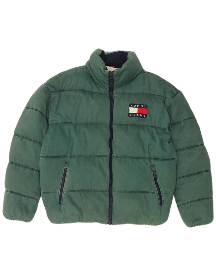 Jaqueta acolchoada masculina Tommy Hilfiger Reino Unido 38 algodão verde médio