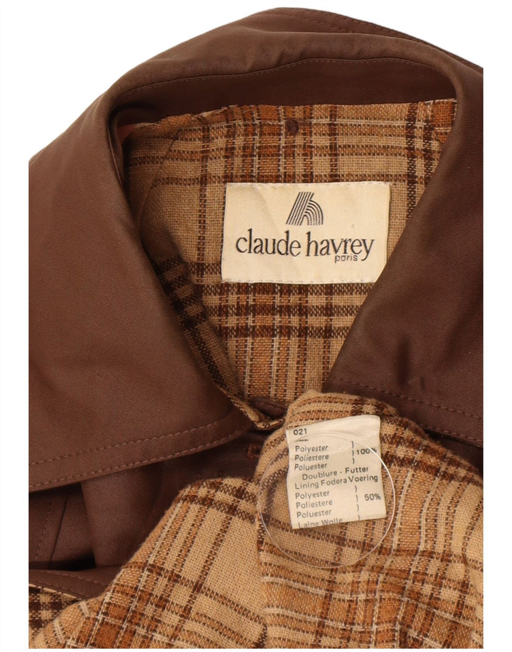 Trench Coat feminino Claude Havrey Reino Unido 14 grande poliéster marrom