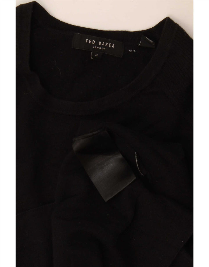 Suéter masculino Ted Baker com gola redonda, tamanho 3, preto médio