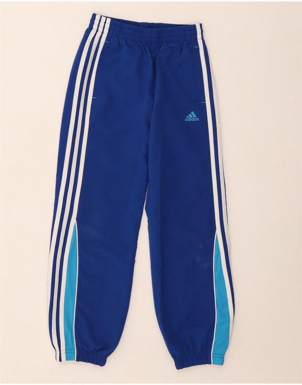 Adidas meninos calças de treino joggers 9-10 anos azul colorblock