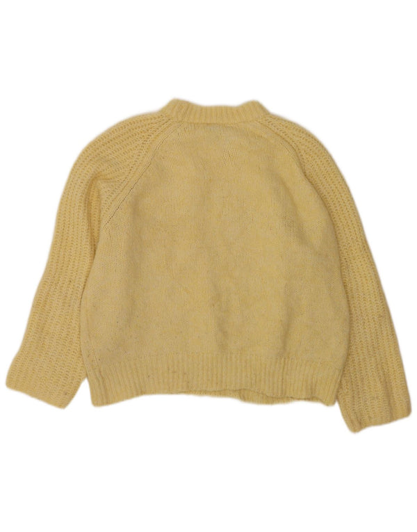 Zara suéter feminino oversized com gola redonda Reino Unido 14 médio amarelo