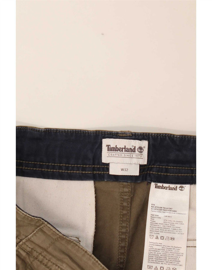 Shorts cargo masculino Timberland W32 médio cáqui algodão