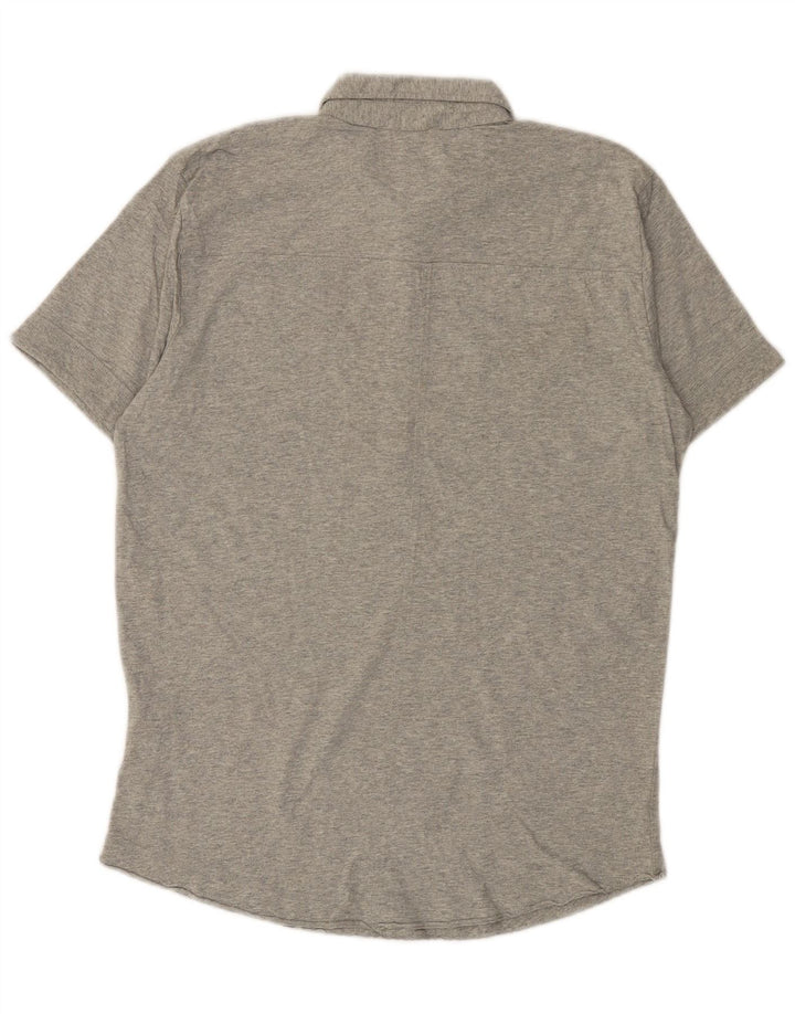 Camisa polo masculina DIESEL algodão cinza médio